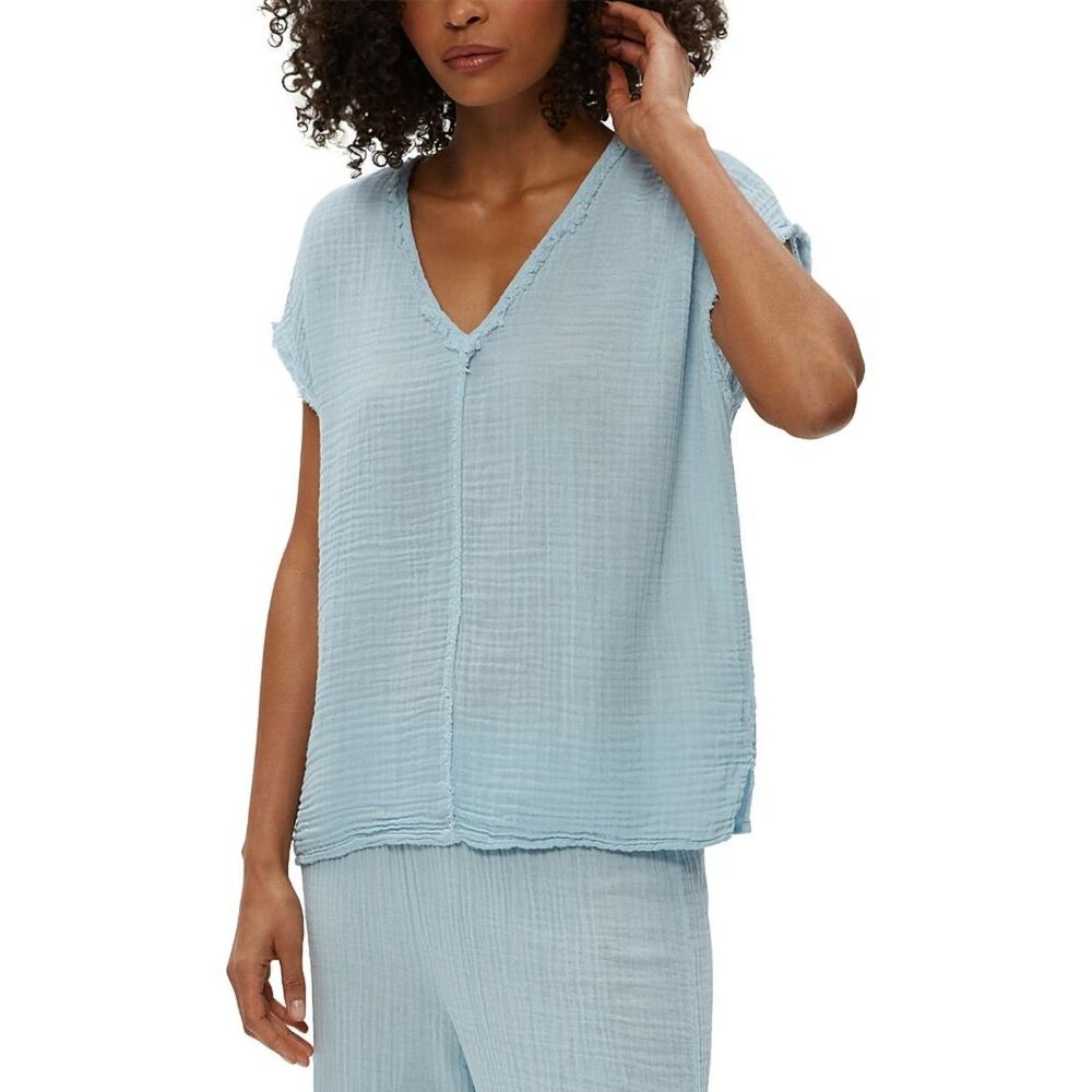 Michael Stars Women's Blue Draya‎ V-Neck Tee | Size S